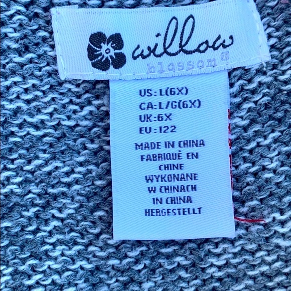willow gray knit sweater size L/6X - Picture 4 of 8